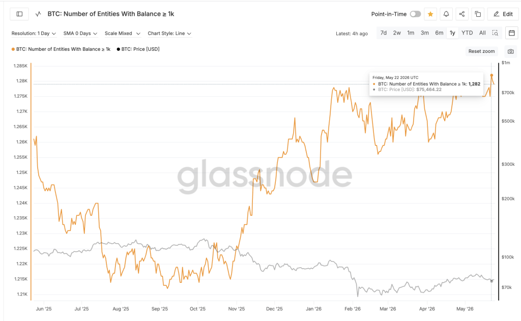 Bitcoin’s Quietest Accumulation in 18 Months Is Happening Right Now BTC Entities With Balance ≥ 1k