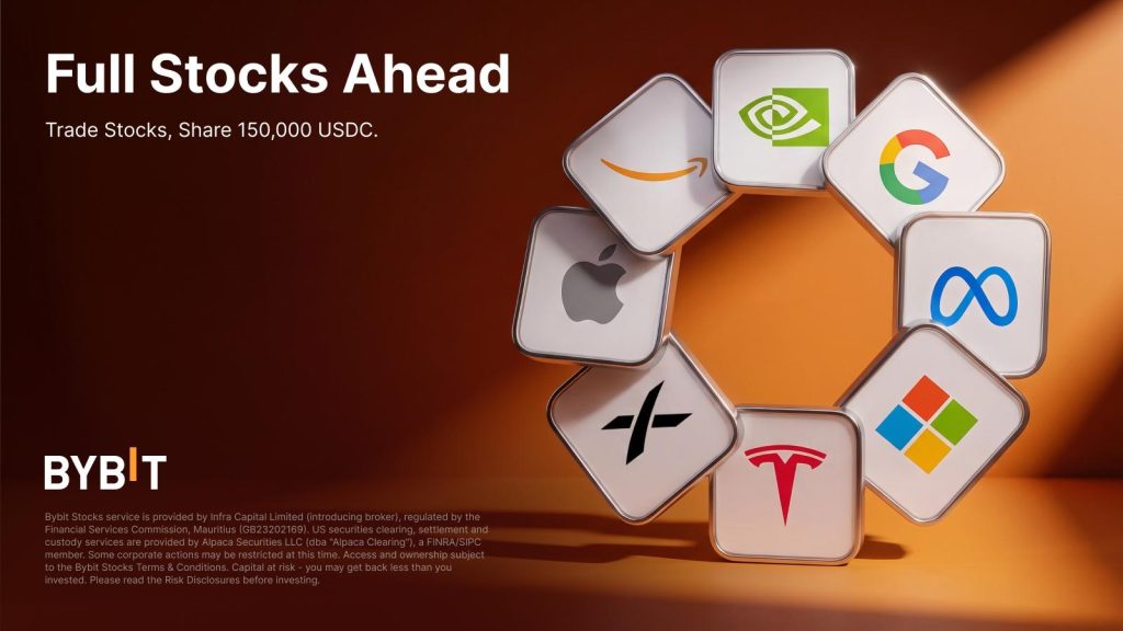Bybit Kicks Off “Full Stocks Ahead” With a 150,000 USDC Prize Pool for Its New Stocks Trading Service Bybit Kicks Off “Full Stocks Ahead” With a 150,000 USDC Prize Pool for Its New Stocks Trading Service
